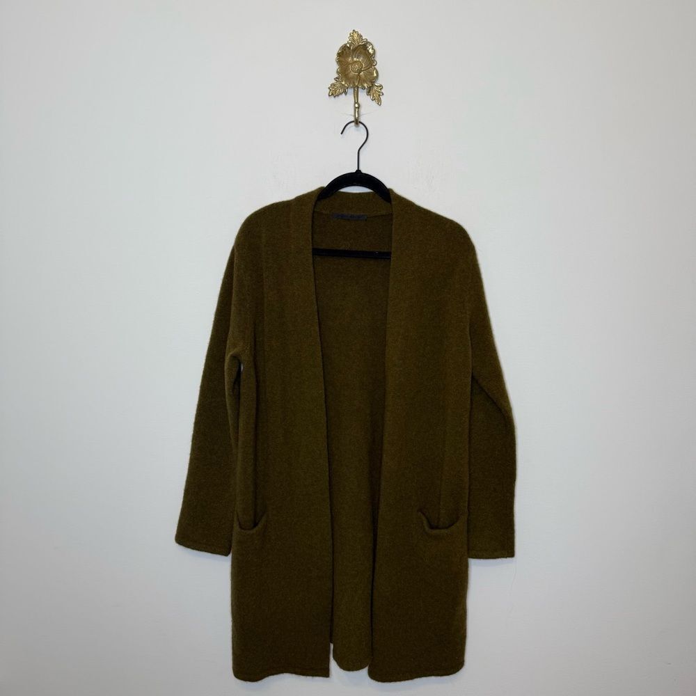 Jenni Kayne Yak Wool Sweater Coat Cardigan Olive Green S